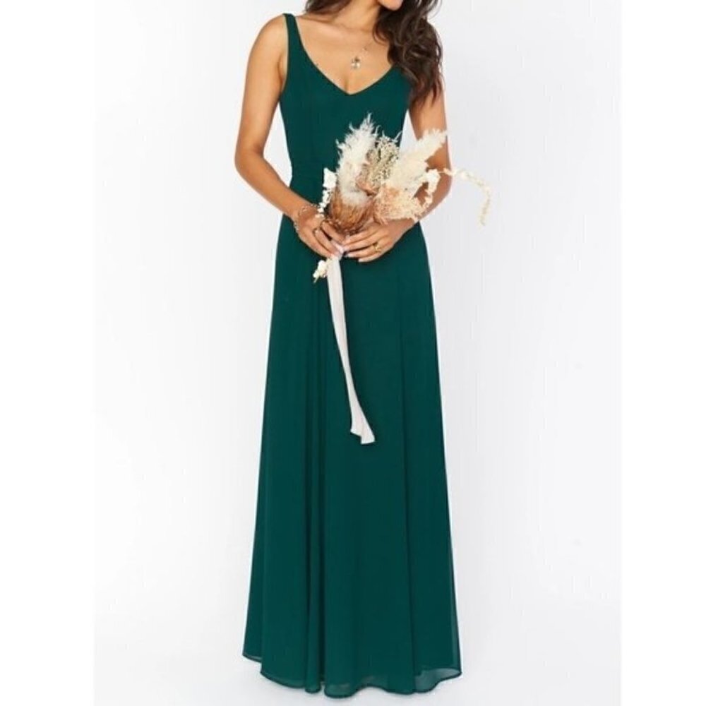 Show Me Your Mumu Green Jenn V Neck Maxi Dress Size XS
